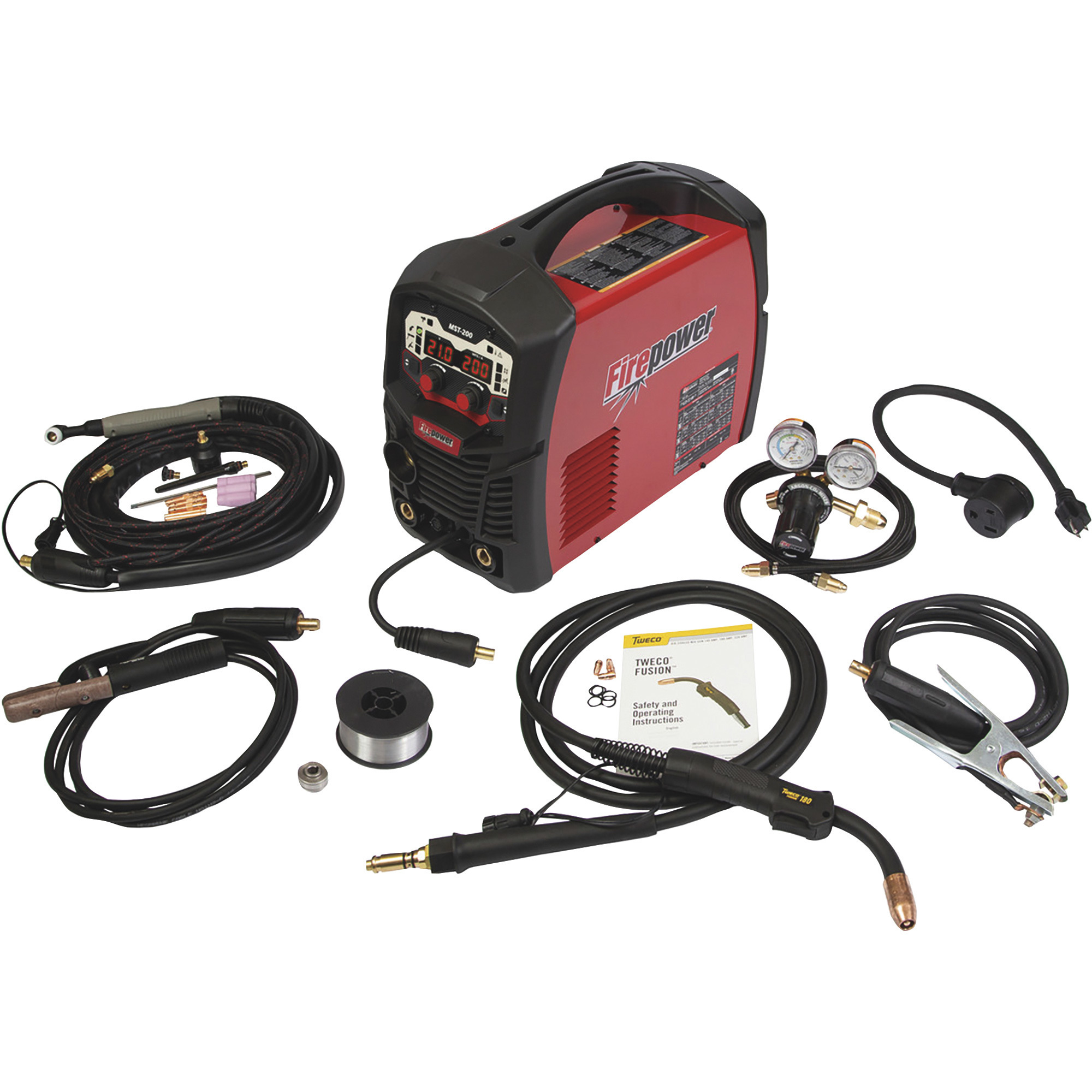 Firepower MST-200 Multi-Process MIG/Flux-Core/Stick/Lift TIG Welding System, 115/230 Volt, 10-200 Amp Output, Model# 1444-3200